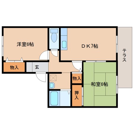 近鉄御所駅 徒歩11分 1階の物件間取画像